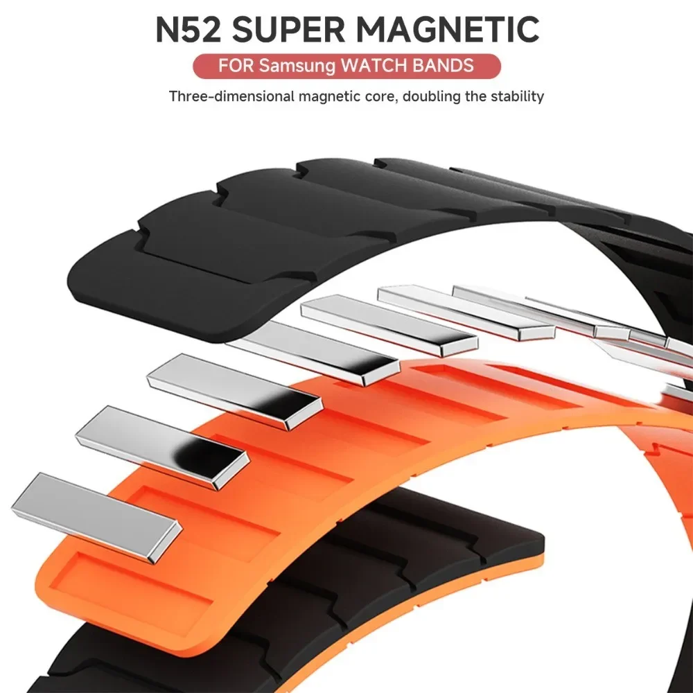 Funda 2 en 1 de TPU + correa para Samsung Galaxy Watch 7, 40mm, 44mm, banda magnética de silicona + funda para Samsung Galaxy Watch 6 5 4, 40mm y 44mm - imagen 4