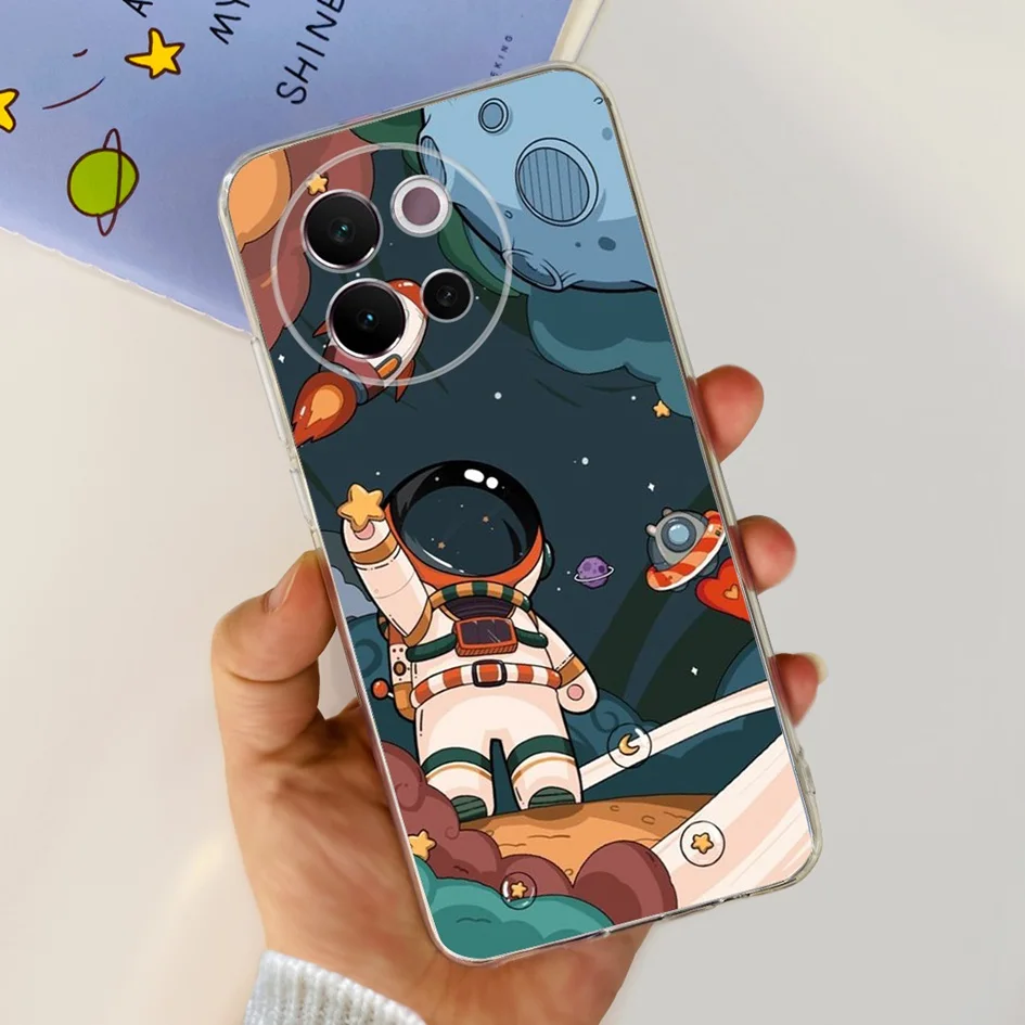 Para Vivo V40 Lite funda 2024 lindo astronauta a prueba de golpes Capa silicona suave TPU funda de teléfono para Vivo V40 Lite 5G parachoques transparente - imagen 2