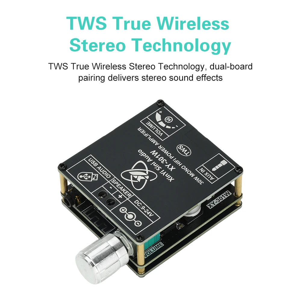 AMPLIFICADOR BT DC 9-24V XY-301W Mono 30W reproductor de Audio de calidad de sonido Hi-Fi compatible con interfaz TWS amplificador de cine en casa - imagen 5