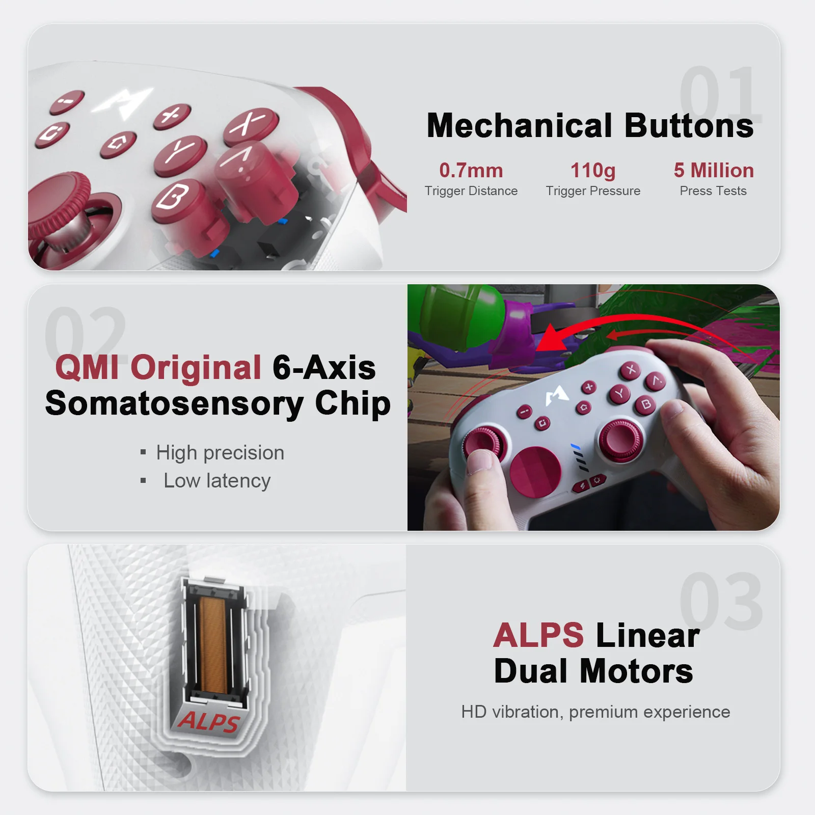 MOBAPAD CHITU HD controlador de juego mecánico inalámbrico Gamepad con Joystick para Windows 10/11 Nintendo Switch PC Android iOS - imagen 3