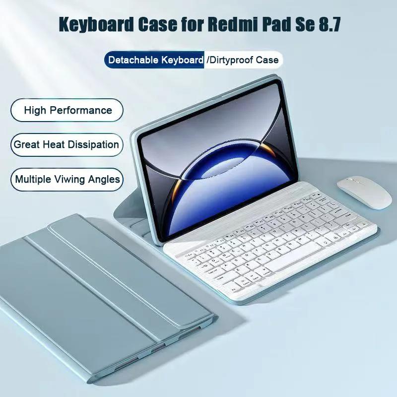 Para Redmi pad SE Funda de 8,7 K pad 8.8 pulgadas con teclado Bluetooth, teclado inalámbrico desmontable + Funda para tableta Redmi pad SE 8,7 " K PAD 8.8" 2025 Funda - imagen 2