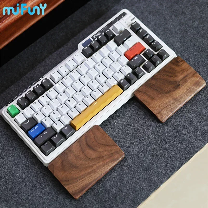 MiFuny-repos de muñeca para teclado dividido, reposamuñecas de madera Original con una mano, ergonómico para teclados mecánicos Alice de 65% 75% 98/104 teclas - imagen 2