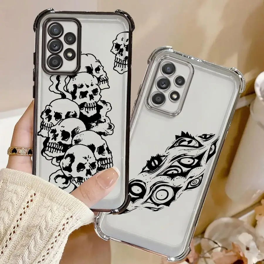 Funda suave con calavera para Samsung Galaxy A24 A16 A33 A21s A15 A26 A13 A25 A35 A36 A52 A17 - imagen 3