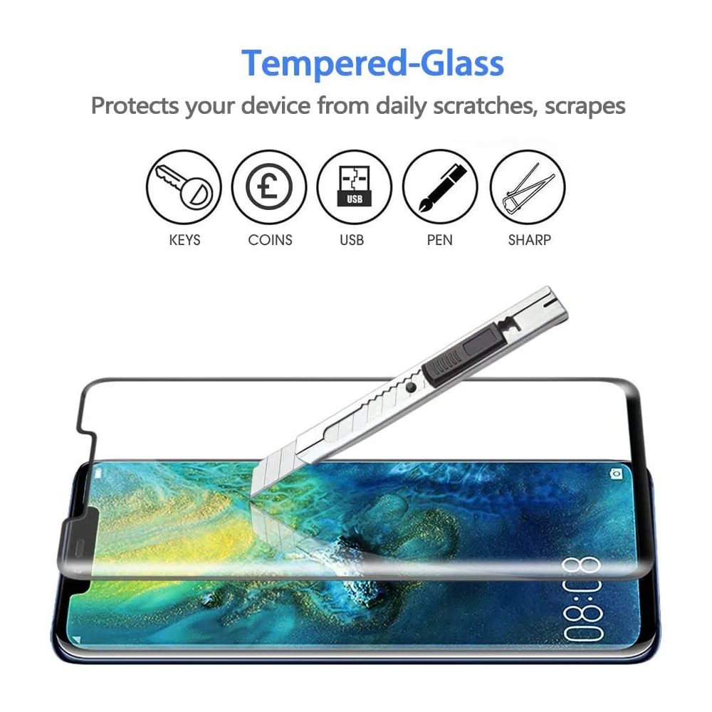 2/4 piezas de vidrio templado HD para Huawei Mate 20 Pro 9H protector de pantalla - imagen 5