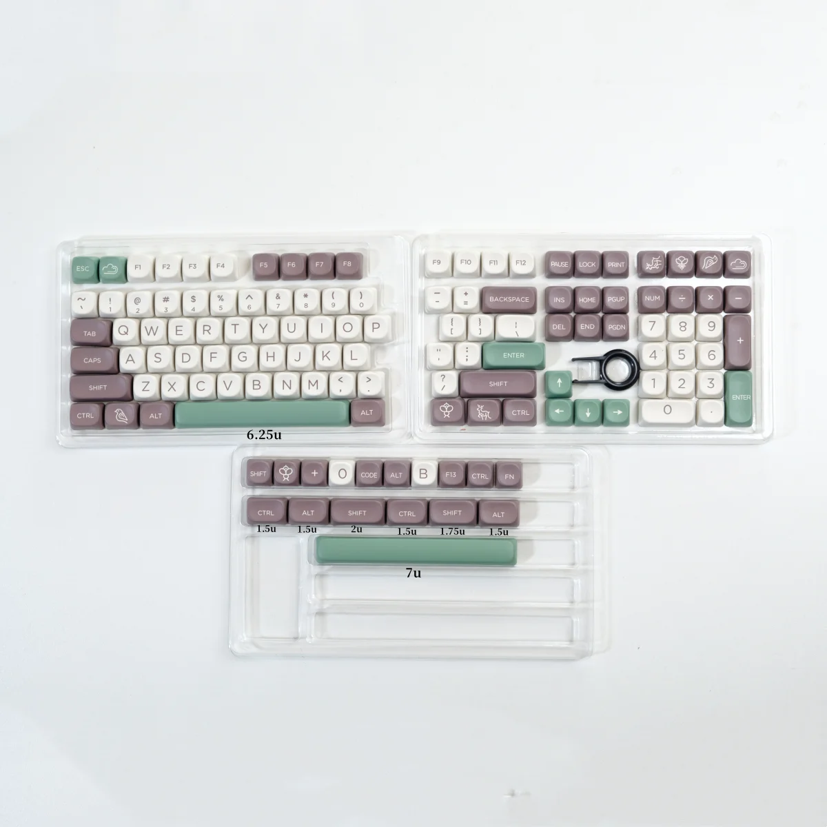 Teclas PBT Ursa MOA, sublimación de perfil para Wooting DrunkDeer Cherry MX Switch, Teclado mecánico para juegos, 126 teclas 6.25u 7u - imagen 2