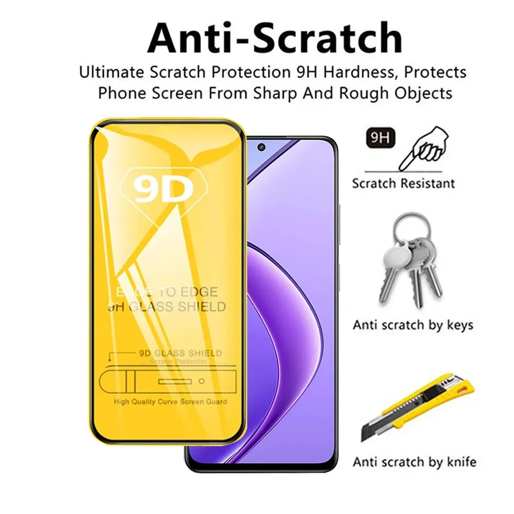 3 uds vidrio templado para Realme 12 5G 9D vidrio Protector para Realme 12 11 10 9 9i 8 8i Pro Plus 4G 5G Protector de pantalla transparente - imagen 5