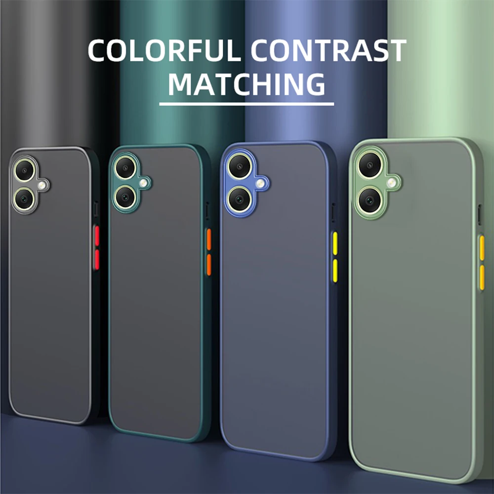 Funda de teléfono mate translúcida para Samsung Galaxy A06 6,7 pulgadas protección de cámara cubierta trasera dura para Samsung A05 A07 A17 A05S