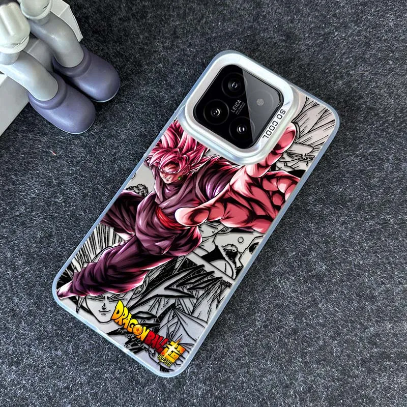 D-Dragon Ball Son Goku Manga funda para Xiaomi Poco X3 X5 X6 F5 F6 M6 Pro GT NFC Pro funda de teléfono plateada colorida - imagen 2