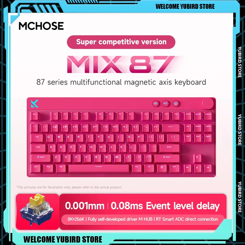 Mchose Mix87 teclado con interruptor magnético teclado para juegos con cable 8K + 256K Esport 0,08 ms baja latencia deportes electrónicos accesorios personalizados para jugadores