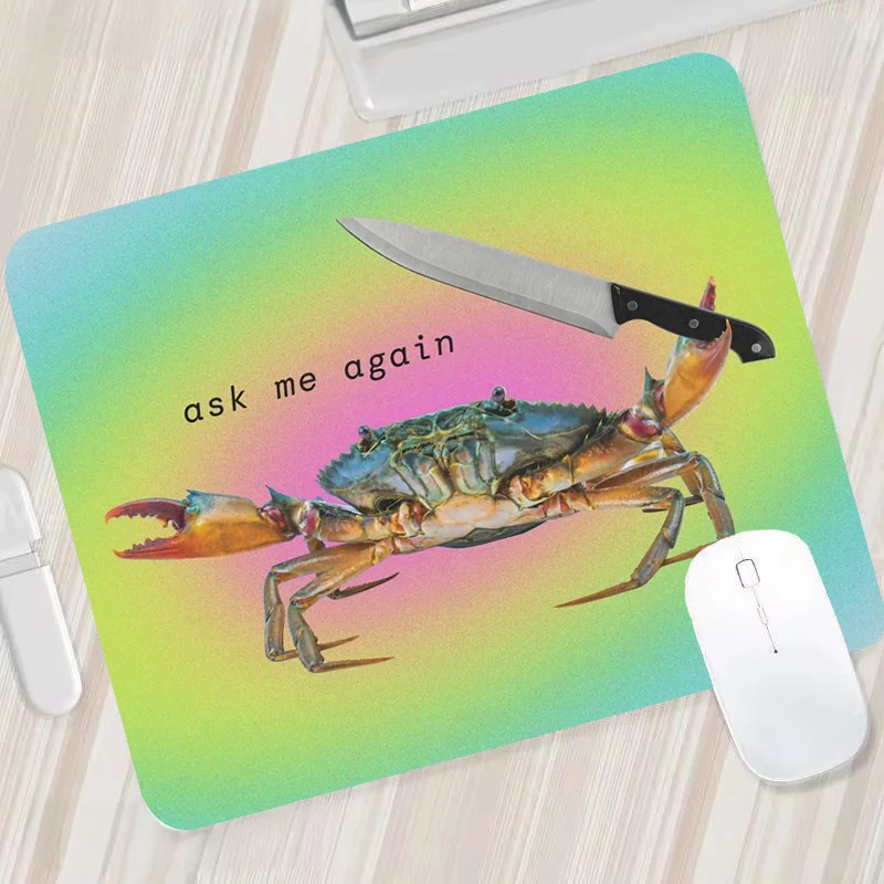 Alfombrilla de escritorio divertida y creativa de cangrejo para Gamer, alfombrilla para ratón de Anime pequeño mona para ordenador de juegos, alfombrilla antideslizante, cojín para teclado, alfombra de oficina para PC