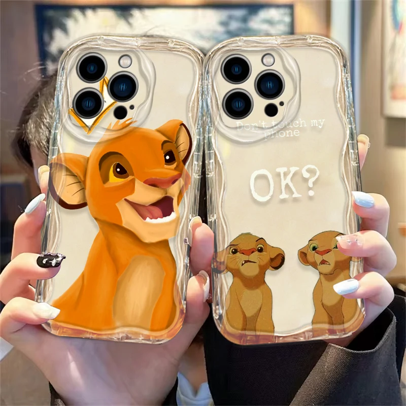 Funda de teléfono de El Rey León para Apple, carcasa de aceite para iPhone 15, 14, 13, 12, 11 Pro, X, XR, XS, Max Plus, 8, 7 Plus, SE Wave