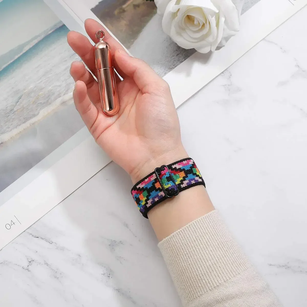 Correa de nailon de 20mm y 22mm para reloj Garmin Vivoactive 4 3 HR Venu 2 SQ Forerunner 645, pulsera elástica Fenix 6 5 Pro - imagen 5