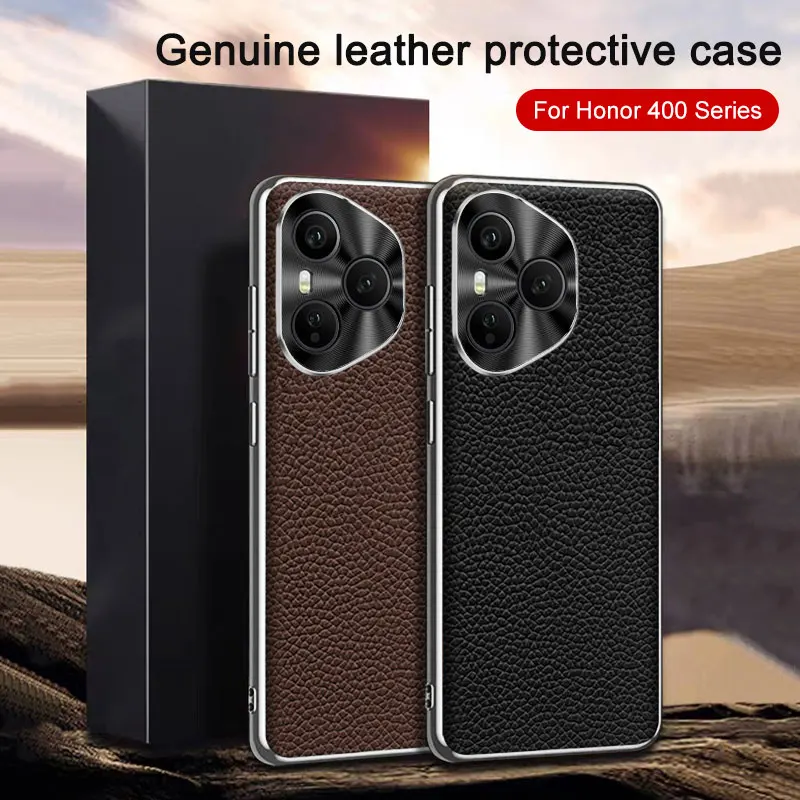 Para Huawei Honor 400 Pro funda de lujo de cuero Lichee funda protectora trasera para Honor 400 400Pro versión Global Shell