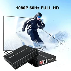 Extensor KVM HDMI por IP hasta 300 m, compatible con Cat5e/Cat6