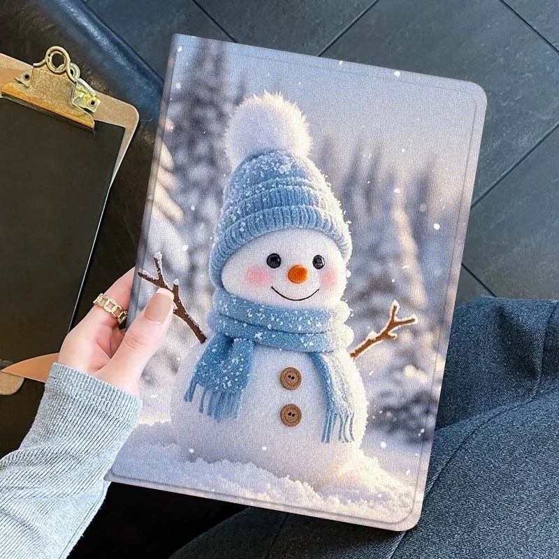 Funda de regalo de copo de nieve de muñeco de nieve de invierno para iPad Pro Mini 1 2 3 4 5 6 7 7ta generación 12,9 10,5 13 11 7,9 8,3 M4 pulgadas funda para tableta
