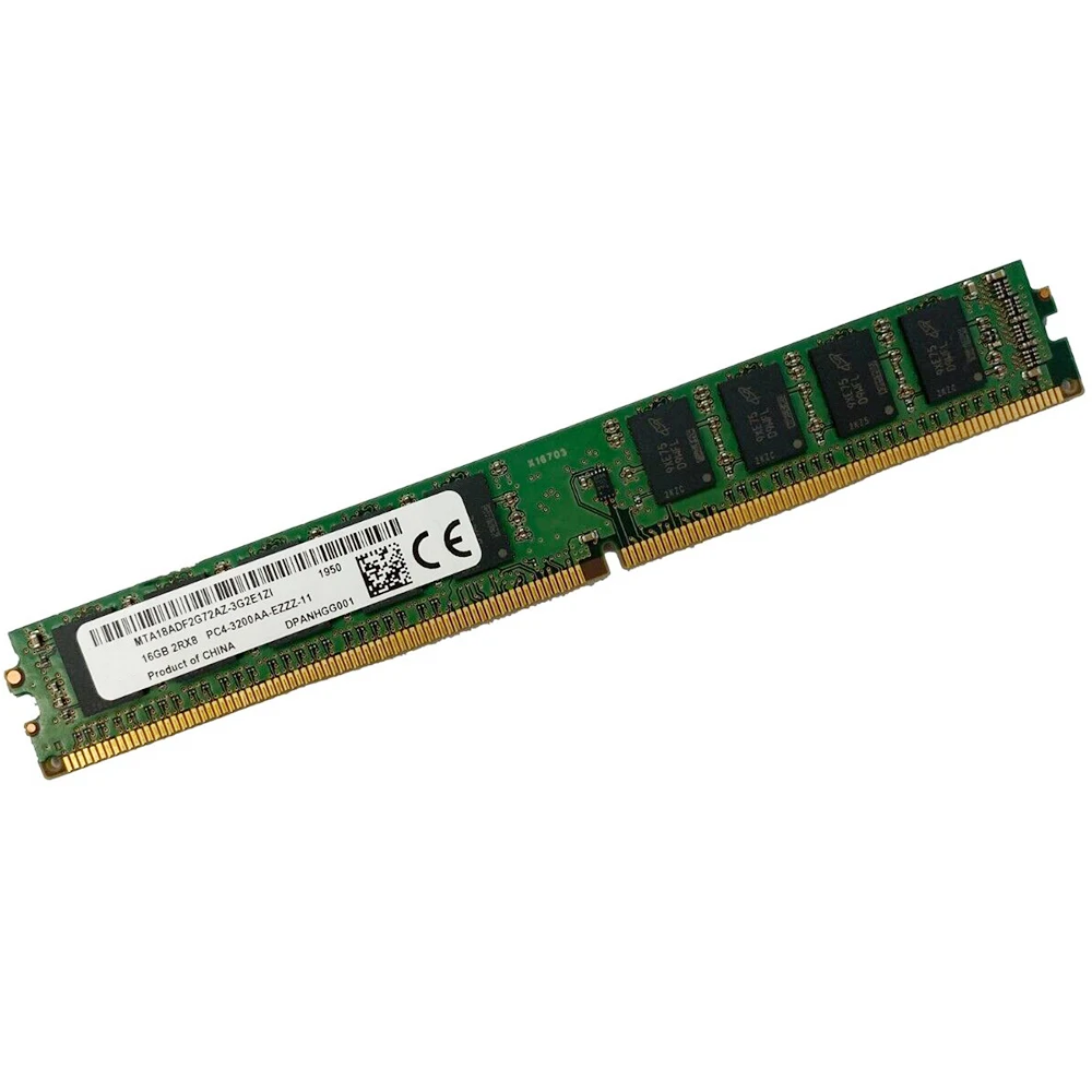 1 Uds RAM 16GB 16G 3200 DDR4 2RX8 UDIMM ECC memoria de servidor VLP estrecha MTA18ADF2G72AZ-3G2E1 - imagen 2