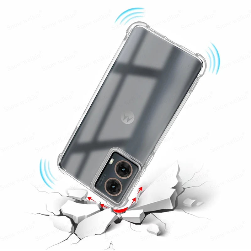 Funda de protección completa para Motorola Moto G85 Airbags Buffer, funda trasera transparente a prueba de golpes, TPU suave, 5G - imagen 4