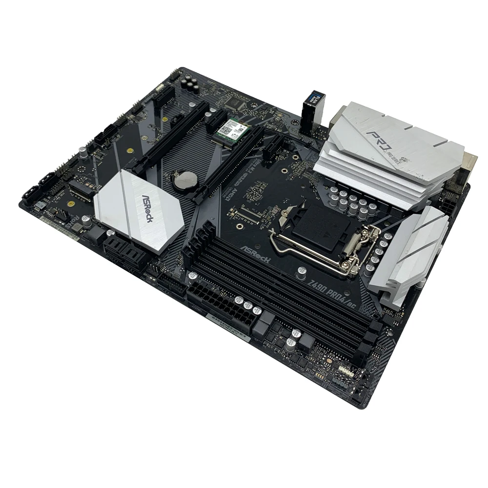 Placa base ASRock Z490 PRO4/AC Z490 LGA 1200 compatible con i7-10700K i5-10600K 10400F i9-10900K i3-10100 CPU DDR4 HDMI Ultra M.2 ATX - imagen 4