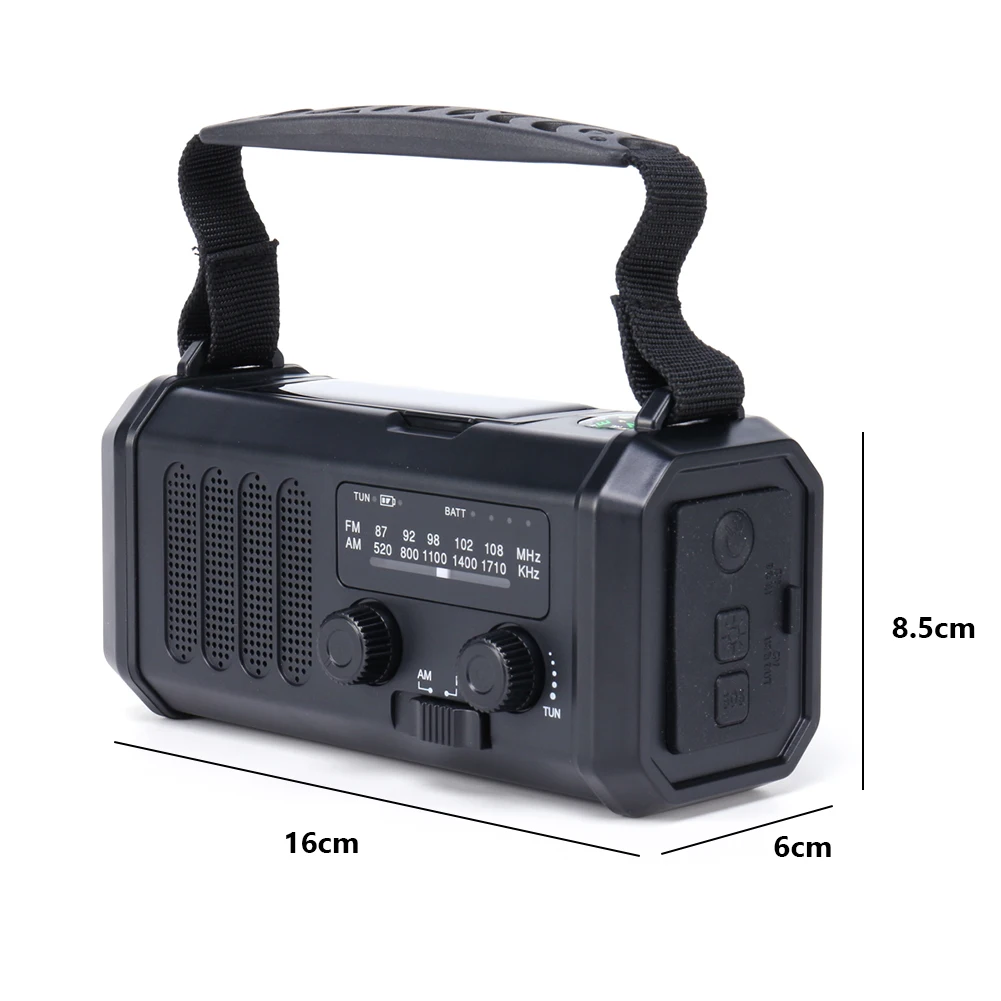 Radio meteorológica AM FM con energía Solar, alarma SOS, carga tipo C, Radio meteorológica de emergencia con linterna LED, lámpara de lectura para exteriores - imagen 4