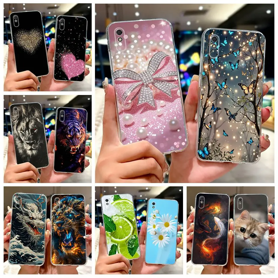 Para Xiaomi Redmi 9A funda Redmi 9AT nueva funda pintada de lujo funda de teléfono suave y delgada para Redmi 9A 9i Redmi9i funda trasera deportiva Fundas