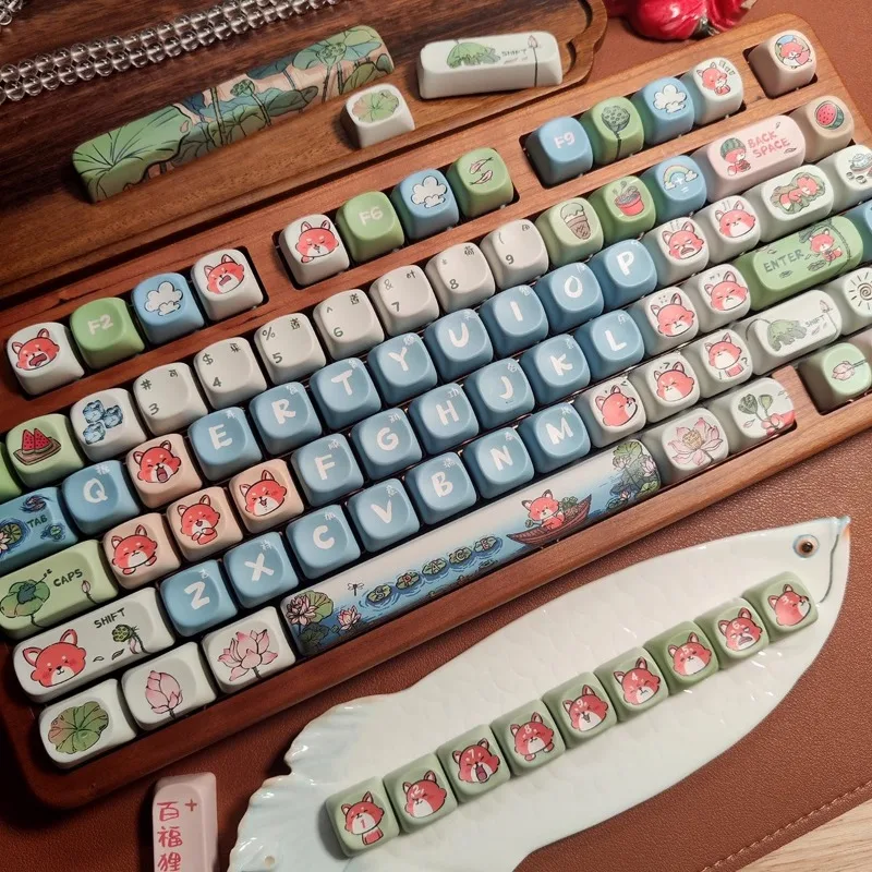 Tapa de teclado con temática de zorro, accesorio con 134 teclas, PBT, personalizado, Cherry/MOA/KCA, perfil para teclado mecánico, regalo - imagen 5