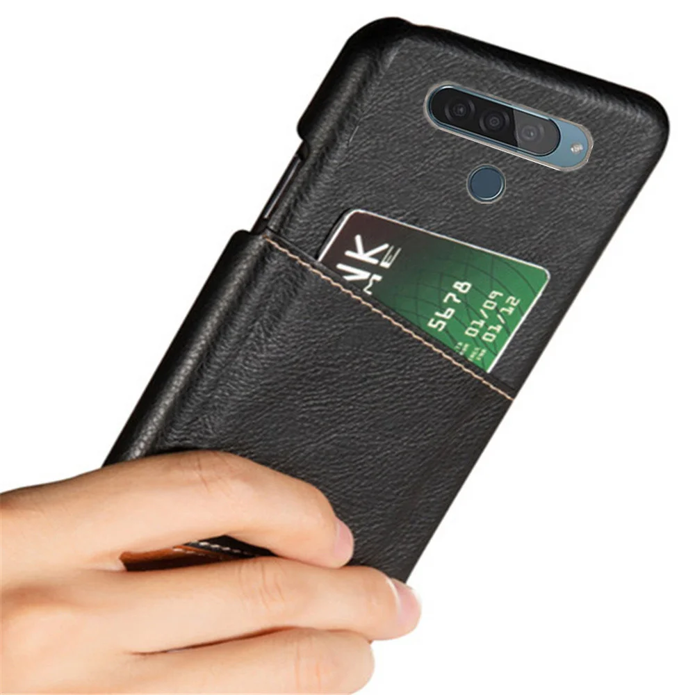 Funda trasera para LG G8S ThinQ G8s, carcasa para G8 thinQ G8S ThinQ, Funda de empalme mixto de cuero PU con tarjetero - imagen 3