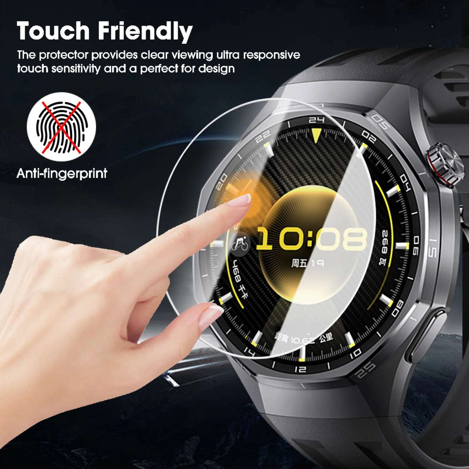 Vidrio templado fácil de instalar para Huawei Watch GT6 41mm GT6 46mm GT6 Pro Protector de pantalla 9H HD película de cubierta con herramienta de alineación - imagen 3