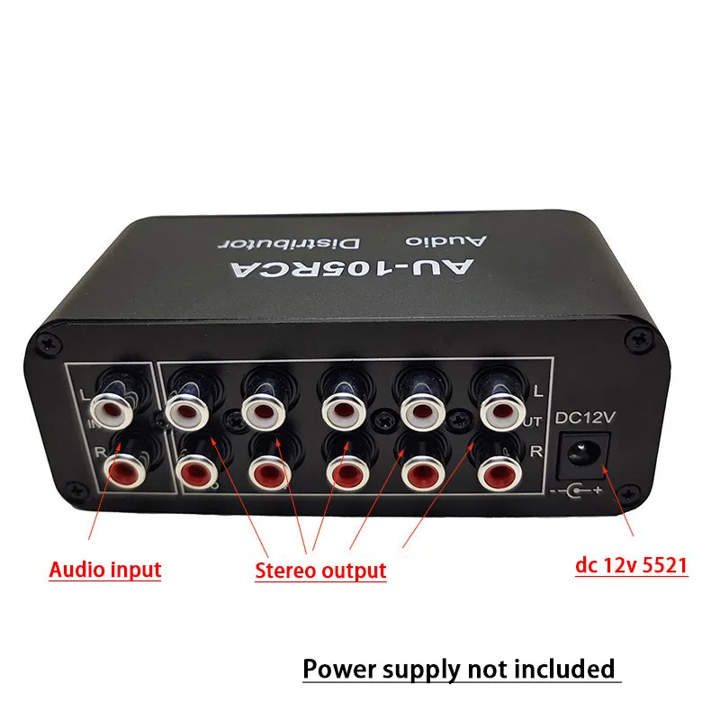 Distribuidor de Audio de 1 entrada y 5 salidas, mezclador de Audio estéreo, divisor RCA de doble canal NJM4580 OpAmp para amplificador de potencia de Audio activo - imagen 5