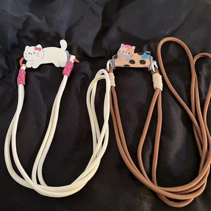 Cuerda para teléfono móvil con diseño de perro y gato de dibujos animados, con Clip trasero, correa cruzada para llevar al hombro, Clip trasero, cordón colgante largo para teléfono - imagen 4