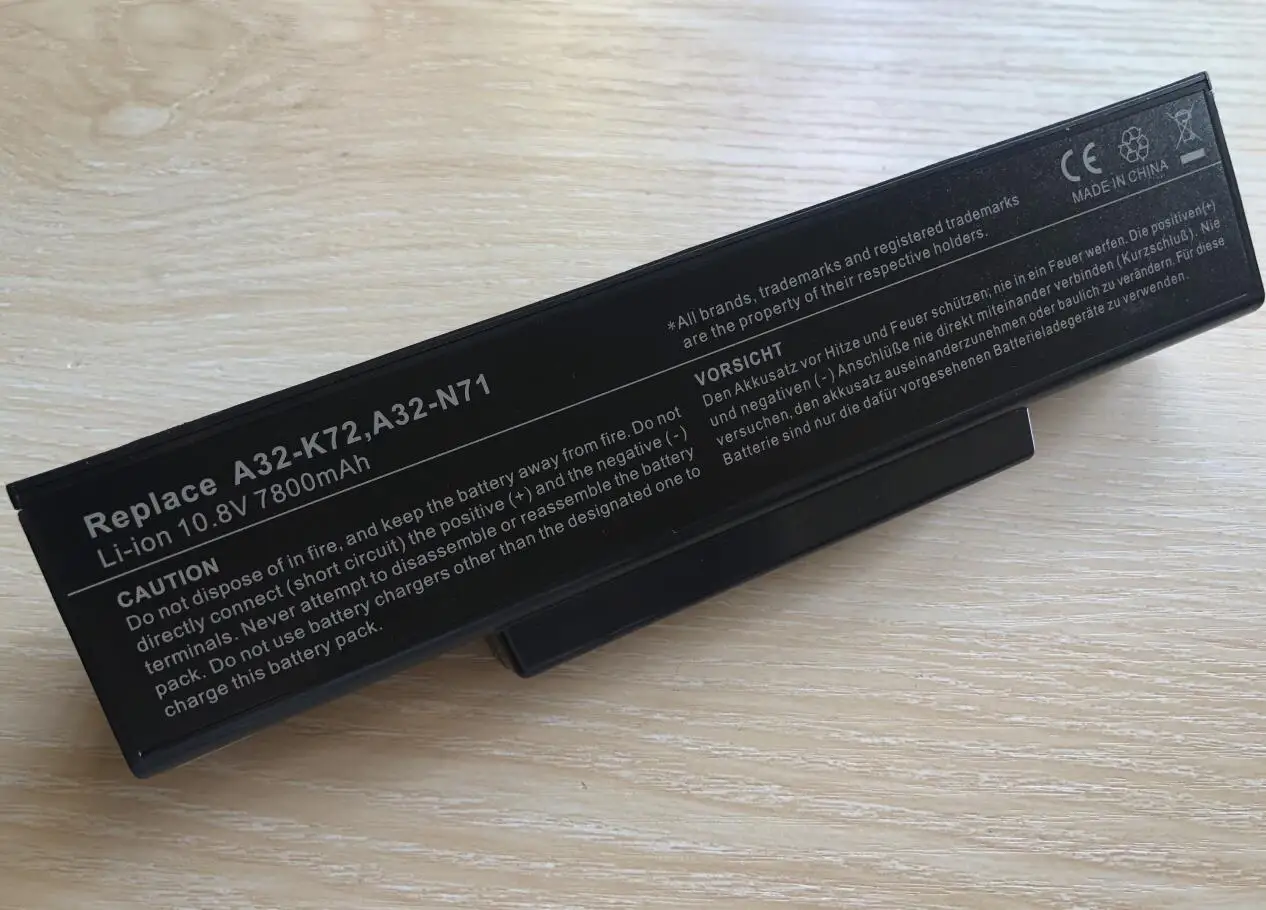 Batería de 6600mAh para Asus A32-K72 K72DR, K72, K72D, K72F, K72JR, K73, K73SV, K73S, K73E, N73SV, X77X77VN, N73SV, 9 celdas - imagen 2