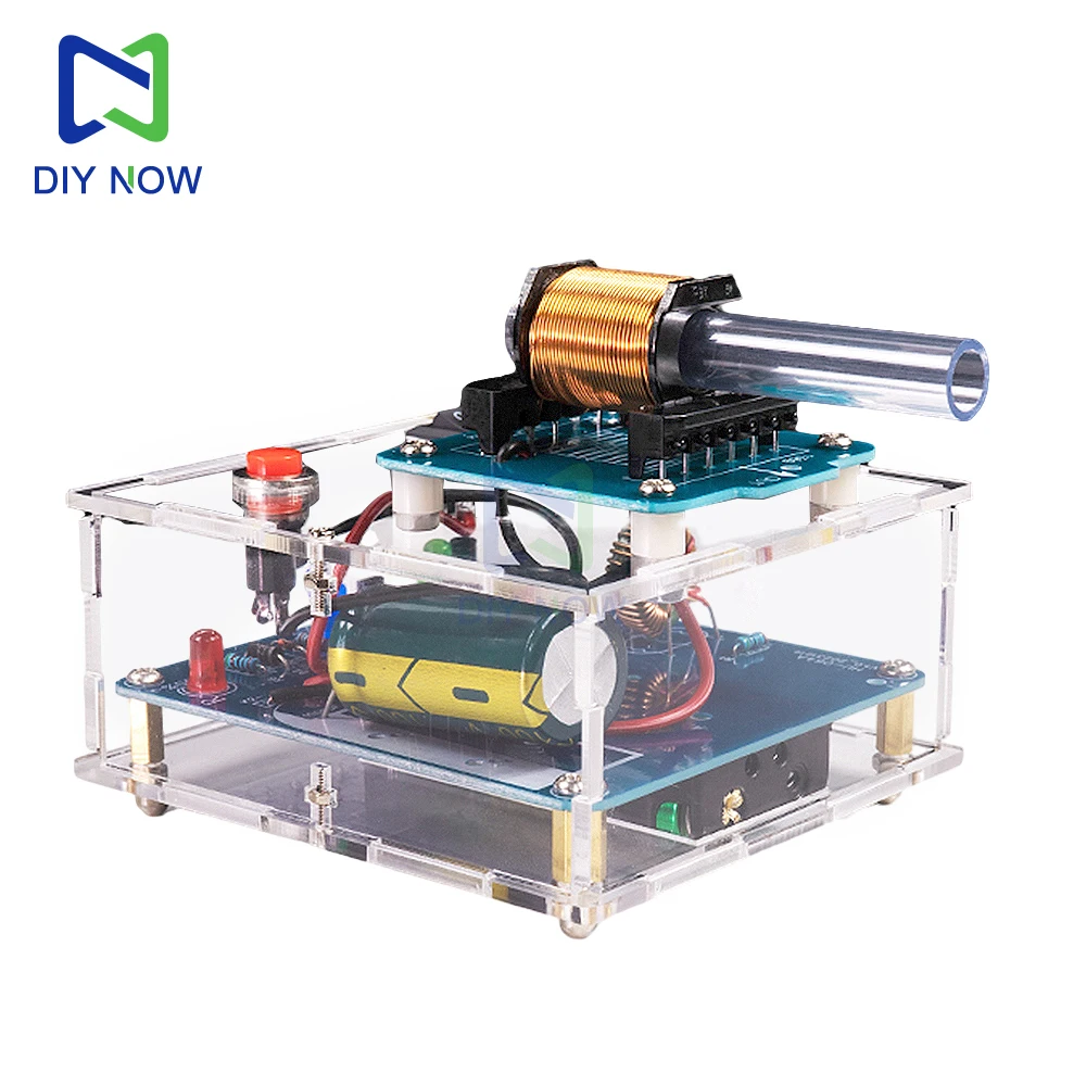 Kit de bricolaje electrónico de pistola de ferrocarril electromagnética de alto voltaje, módulo de refuerzo de bobina, placa de circuito, componentes de experimentos de práctica de soldadura - imagen 5