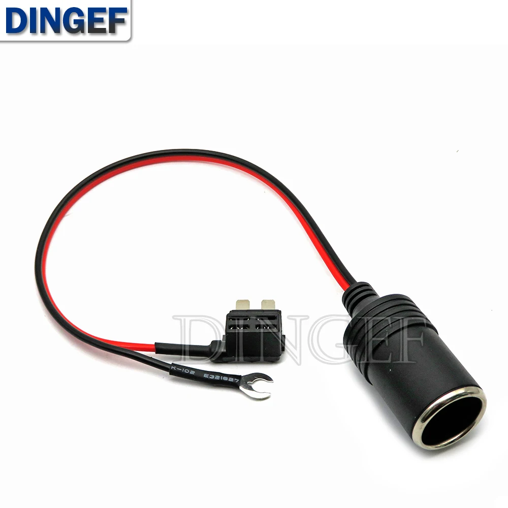 1 Juego de Cable cargador de encendedor de cigarrillos de coche de cobre puro, Cable adaptador de conector de enchufe hembra con fusible de coche 10A 20A 30A 25A 1A - imagen 4
