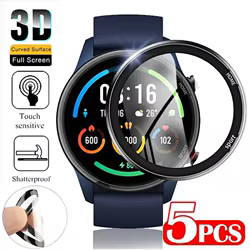 Paquete de 5-1 película protectora completamente suave con borde curvo para Xiaomi Watch Mi Color Sports Edition Protector de pantalla de reloj inteligente (no de vidrio)