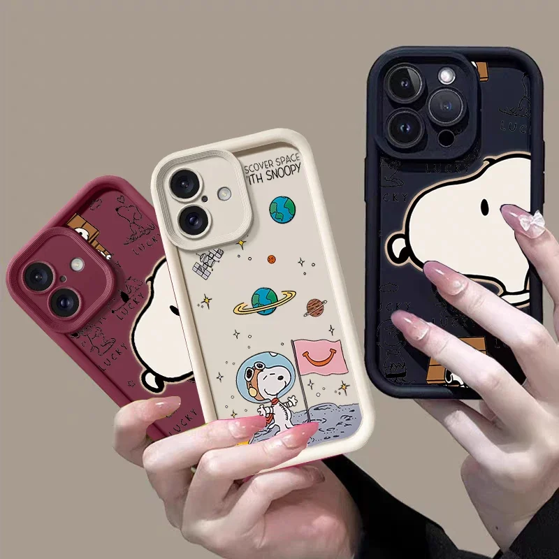Funda de teléfono para Xiaomi MI 14T Pro 13T 12T 13 12 11 Lite 5G NE 15 POCO X7 X3 X5 X6 F5 Pro F3 X5 X4 GT F4 M3 M6 Pro cubierta Snoopy - imagen 2