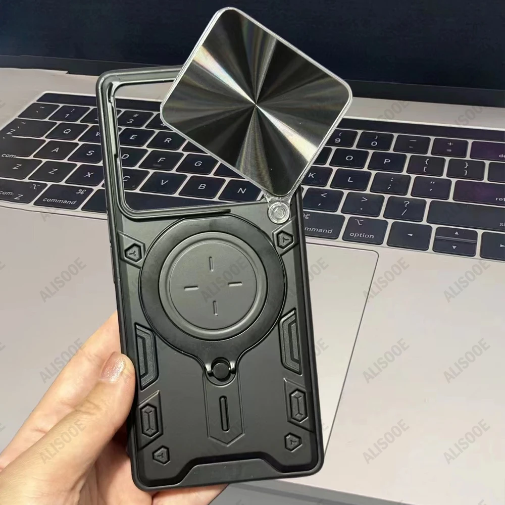 Funda de armadura para infinix Note 40, 4G, 40 Pro Plus, cubierta de cámara deslizante, soporte de anillo, Capa a prueba de golpes - imagen 5
