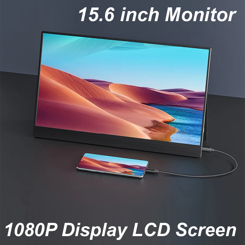Monitor de pantalla LCD portátil de 15,6 pulgadas 16:9 60HZ 1080P FHD para ordenador de segunda PC externo Lapto interruptor de juego PS4 PS5 XBO