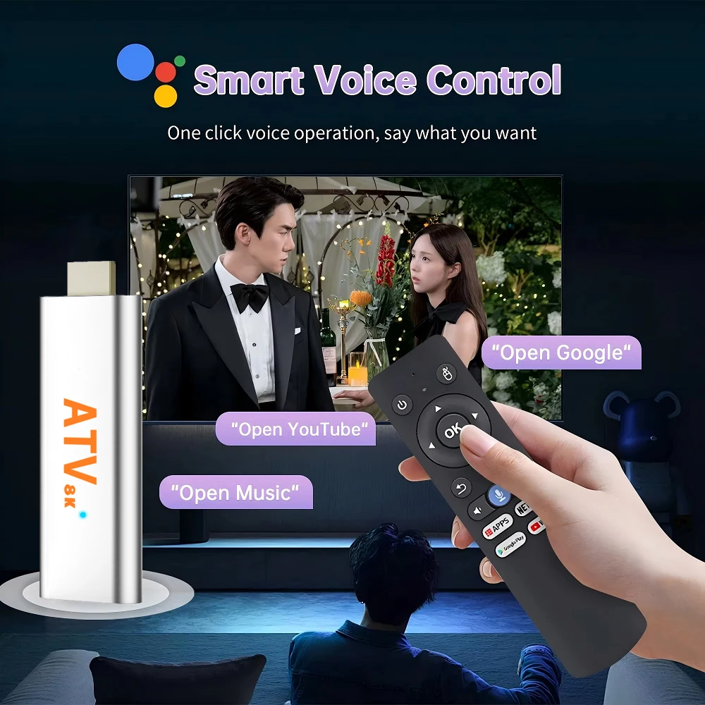 YOZHIXU Q15 TV Stick Android 14 Smart TV Box Allwinner H313 Asistente de Google Dual Wifi 5G 8K 8GB 128GB reproductor multimedia decodificador - imagen 2