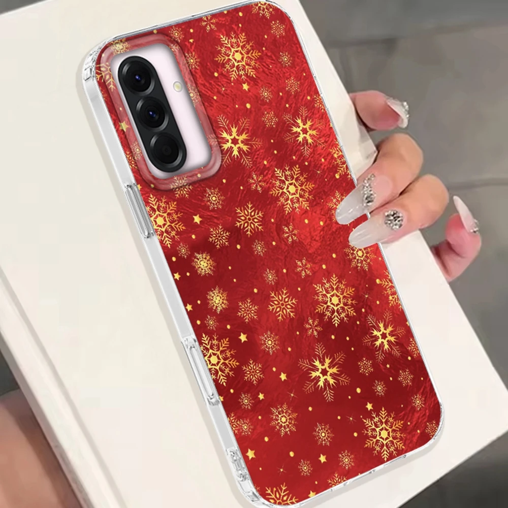 Funda de teléfono de regalo para niñas con copos de nieve de Navidad para Samsung Galaxy A56 A07 A17 A55 A36 A26 A16 A53 A06 A14 A24 A34 A54 A15 A12