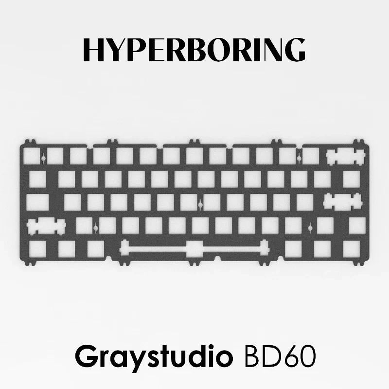 Placa de posicionamiento Graystudio BD60, accesorios de teclado mecánico personalizados, PC PP, aluminio, latón, Material de fibra de carbono, bricolaje para jugadores - imagen 3