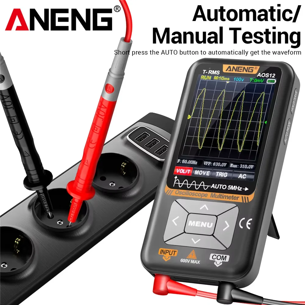 Multímetro de osciloscopio Digital ANENG AOS12 multifuncional 2 en 1 5MHZ 48MSa/s muestreo herramientas de osciloscopio eléctrico portátil - imagen 5