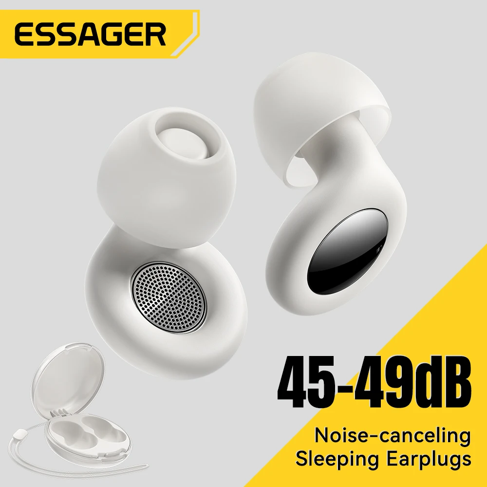 ESSAGER Tapones para los oídos con cancelación de ruido para dormir Tapones para los oídos de silicona suave para dormir Auriculares con reducción de ruido para dormir Trabajo Estudio Viajes - imagen 2