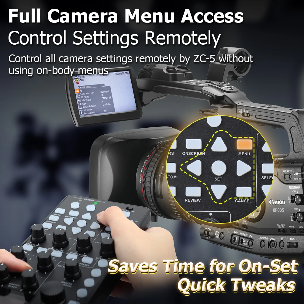 Control remoto de videocámara inalámbrica ZC-5 para cámara de vídeo Canon G70 G60 G50 XF705 XF605 XF405 C80 C700 XA75 XA70; Reemplace el Canon RC-V100 - imagen 4