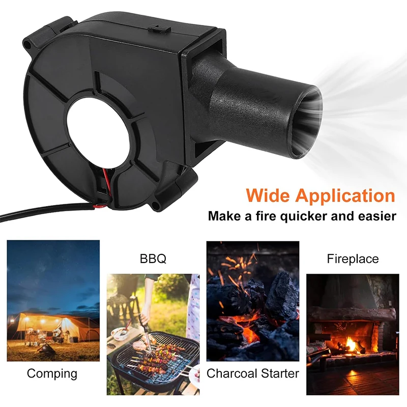 Pequeño ventilador de barbacoa doméstico 9733 soplador de alto volumen de aire de 12V a 100V-240V, ventilador de velocidad ajustable de turbina centrífuga - imagen 5