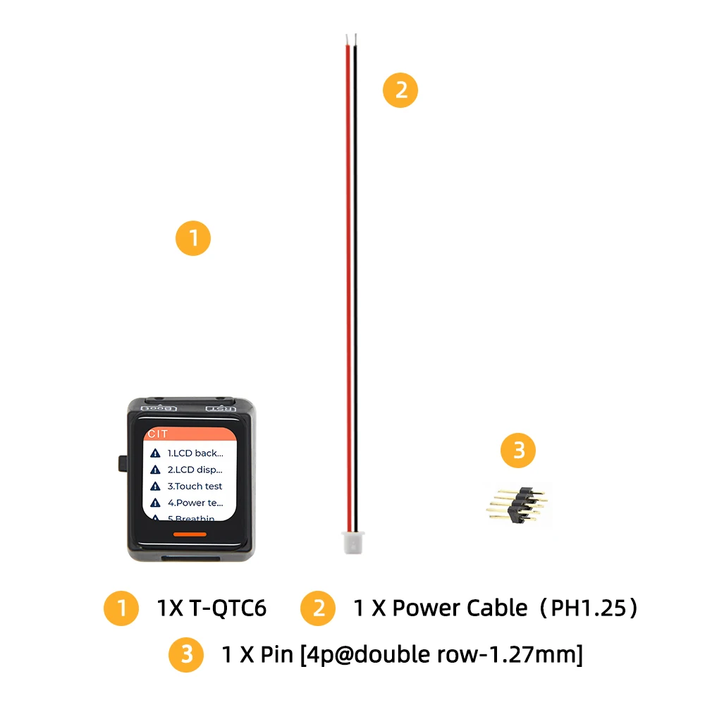 LILYGO® T-QTC6 Placa de desarrollo de , módulo inalámbrico con gestión de energía, pantalla LCD táctil de 0,85 pulgadas, WiFi 6, Bluetooth 5 - imagen 5