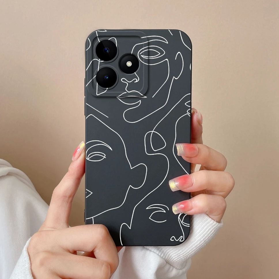 Funda trasera de silicona líquida para Realme Note 50, carcasa bonita de estilo creativo, suave, a prueba de golpes, para Realme Note 50 - imagen 4