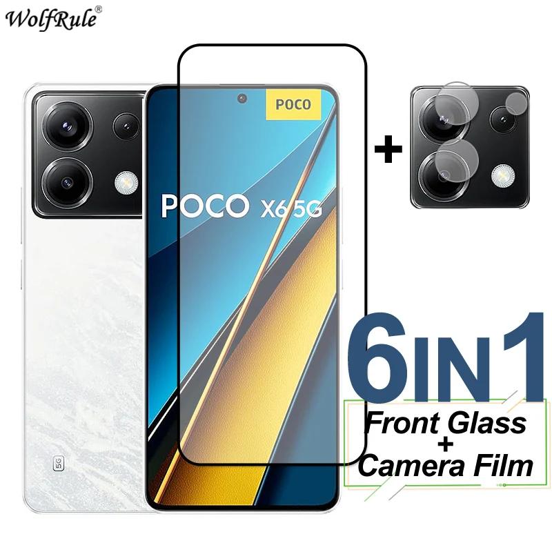 Cubierta completa de vidrio templado para Xiaomi Poco X6 5G Protector de pantalla película protectora de lente de cámara de teléfono para Xiaomi Poco X6 M6 Pro 4G