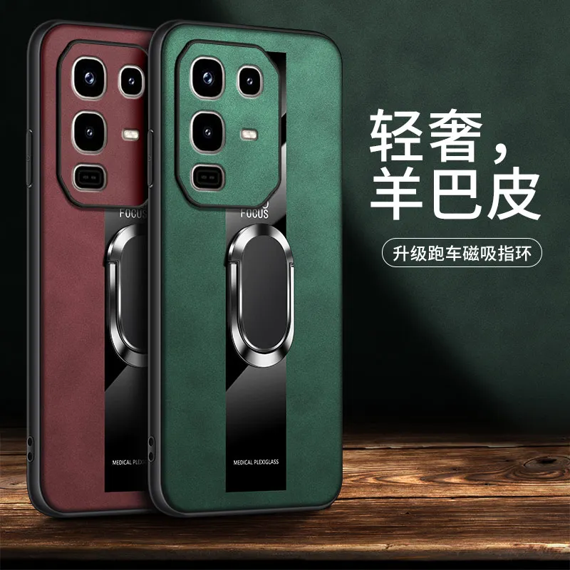 Funda para Infinix Note 50S 50X 50Pro + funda de teléfono con anillo magnético de cuero de piel de cordero de lujo para Infinix Note50 Pro Plus carcasa de silicona - imagen 2