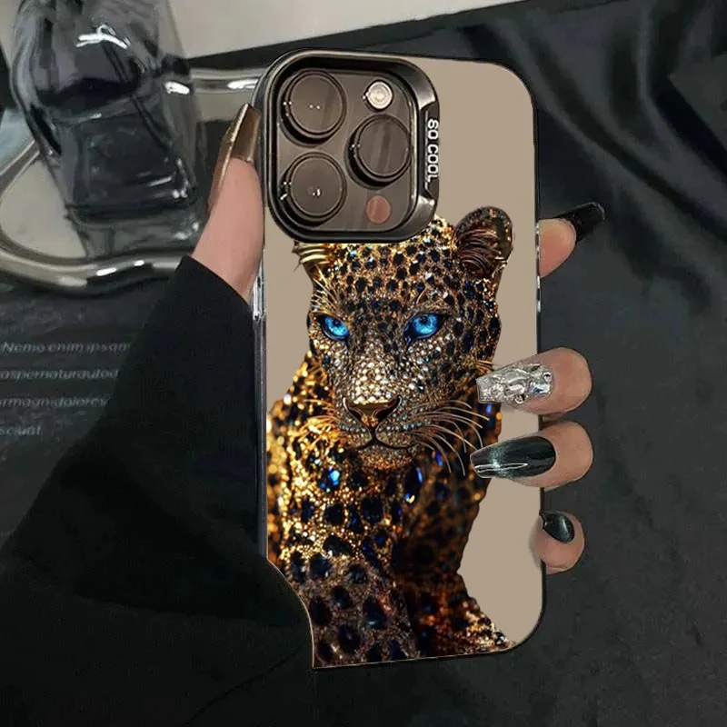 Funda de teléfono con estampado de leopardo dorado y plateado para Samsung Galaxy S25 S24 S23 S22 Ultra Plus FE A55 A56 A53 A06 A35 A15 A16 5G - imagen 2