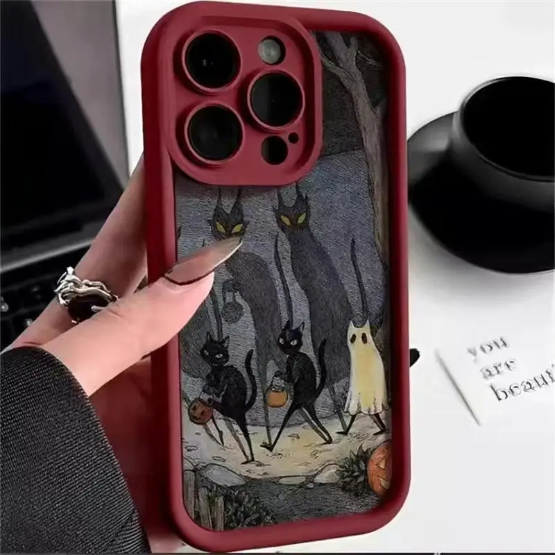 Dark Funny Monster Cat funda negra para VIVO Y22S, Y36, Y35, Y16, Y33S, Y33, Y22, Y21, V29, V23E, V27E, V27, V23, V25 Pro, Y01, Y02, Y27, Y20 - imagen 2