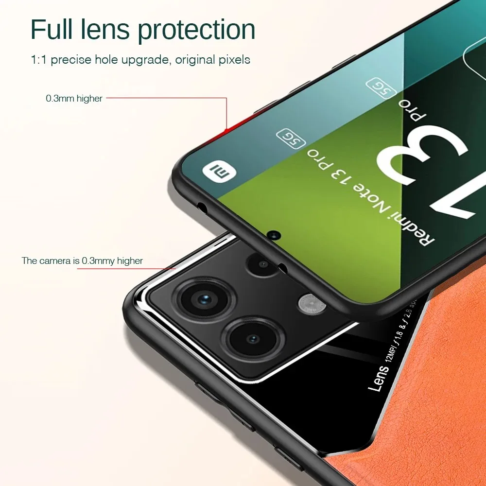 Funda con textura de cuero para Xiaomi Redmi Note Pro 13 5G Note 12 Pro 12S 11 11S con funda magnética para coche Fundas Capa - imagen 5
